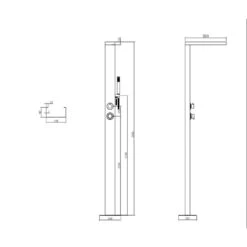 Suva Stainless Steel Outdoor Shower With Pencil Handset -Hot Tubs Sales Shop BeBa 28530 3 Supersize