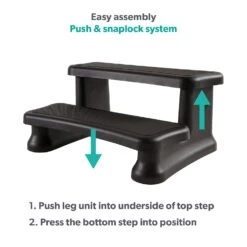 Smart Dual Riser Hot Tub Steps 9 Smart Dual Riser Hot Tub Steps -Hot Tubs Sales Shop Black
