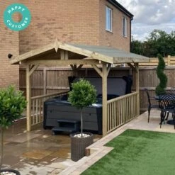 Apex Wooden Hot Tub Gazebo With Roof -Hot Tubs Sales Shop DoolerStamped4