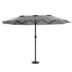 Como 2.7x4.5m Large Double Sided Grey Garden Parasol With Base And Cover -Hot Tubs Sales Shop FTR144 7 Supersize