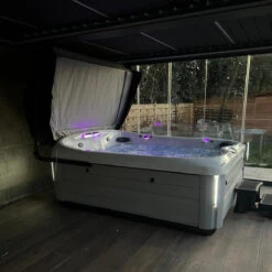 Jacuzzi® J495IP™ - 8-9 Person Hot Tub -Hot Tubs Sales Shop J495HotTubPlatinumBrushedGrey Maudsley