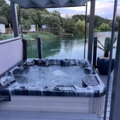 Bespoke Velarium Metal Hot Tub Gazebo With Waterproof Retracting Canopy Roof -Hot Tubs Sales Shop OutdoorHaze VelariumGazebo9Square