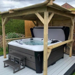 Brentano Wooden Hot Tub Gazebo With Tinted Dome Roof -Hot Tubs Sales Shop OutdoorLookandBrentano