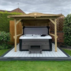 Brentano Wooden Hot Tub Gazebo With Tinted Dome Roof -Hot Tubs Sales Shop OutdoorLookandBrentano2