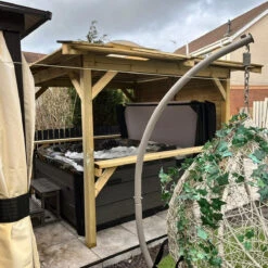 Brentano Wooden Hot Tub Gazebo With Tinted Dome Roof -Hot Tubs Sales Shop OutdoorLookwithBrentano Rackley3Square